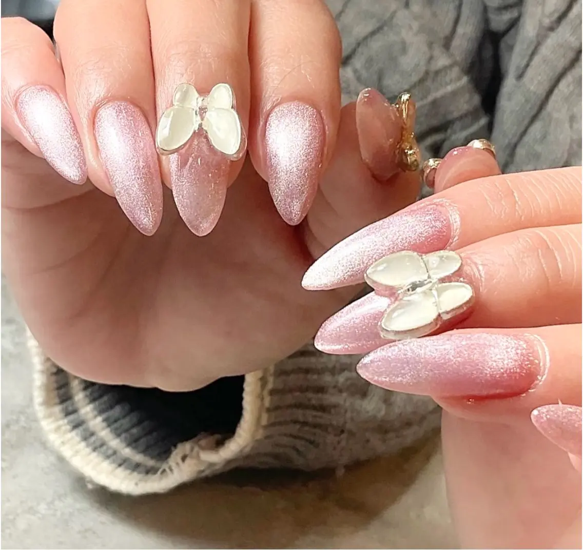 ネイル マグネットネイル ワンカラーネイル ピンク ハンドネイル Narumi nailのネイルデザイン