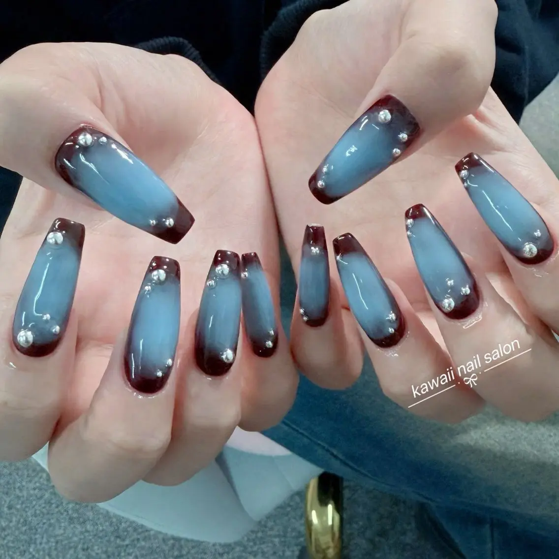 ネイル アニマル柄 長さ出し フレンチネイル グラデーション キラキラネイル Kawaii Nail Salonのネイルデザイン