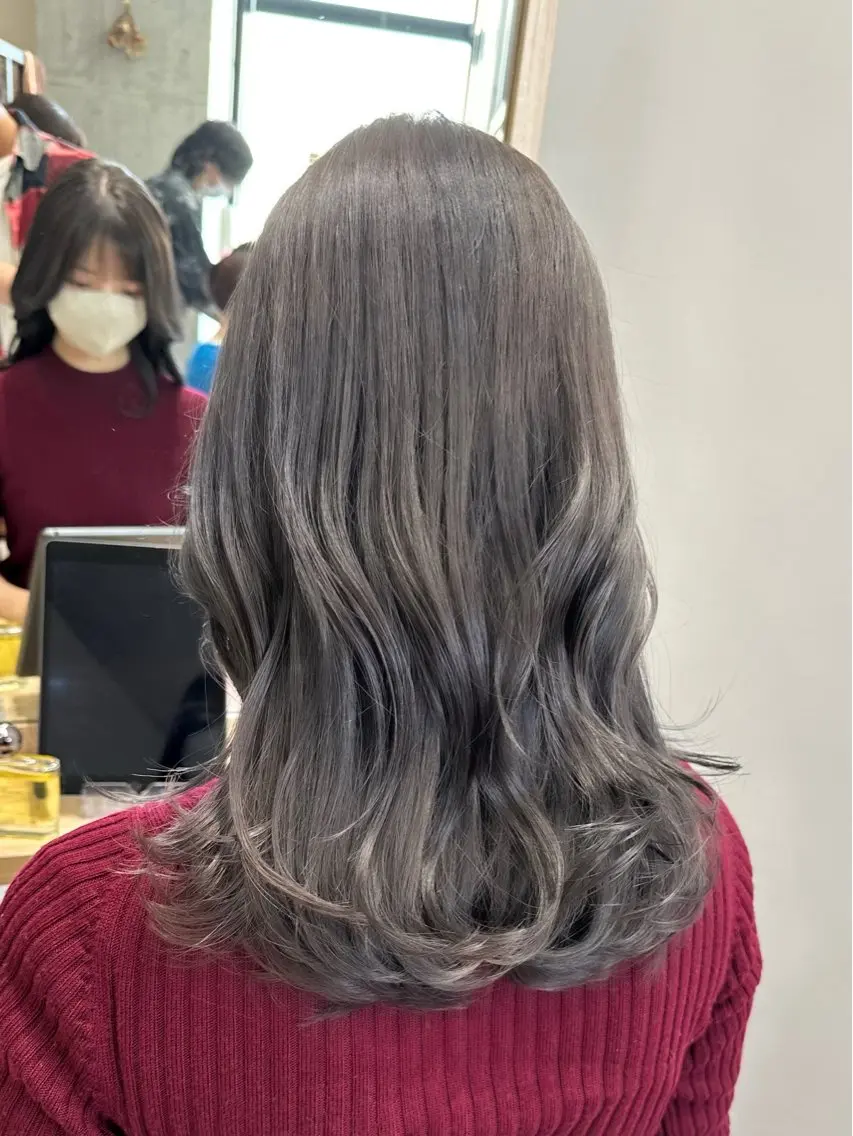 ミディアム カット ヘアカラー トリートメント ✨透明感カラー 恵比寿HAYATO✨のヘアスタイル
