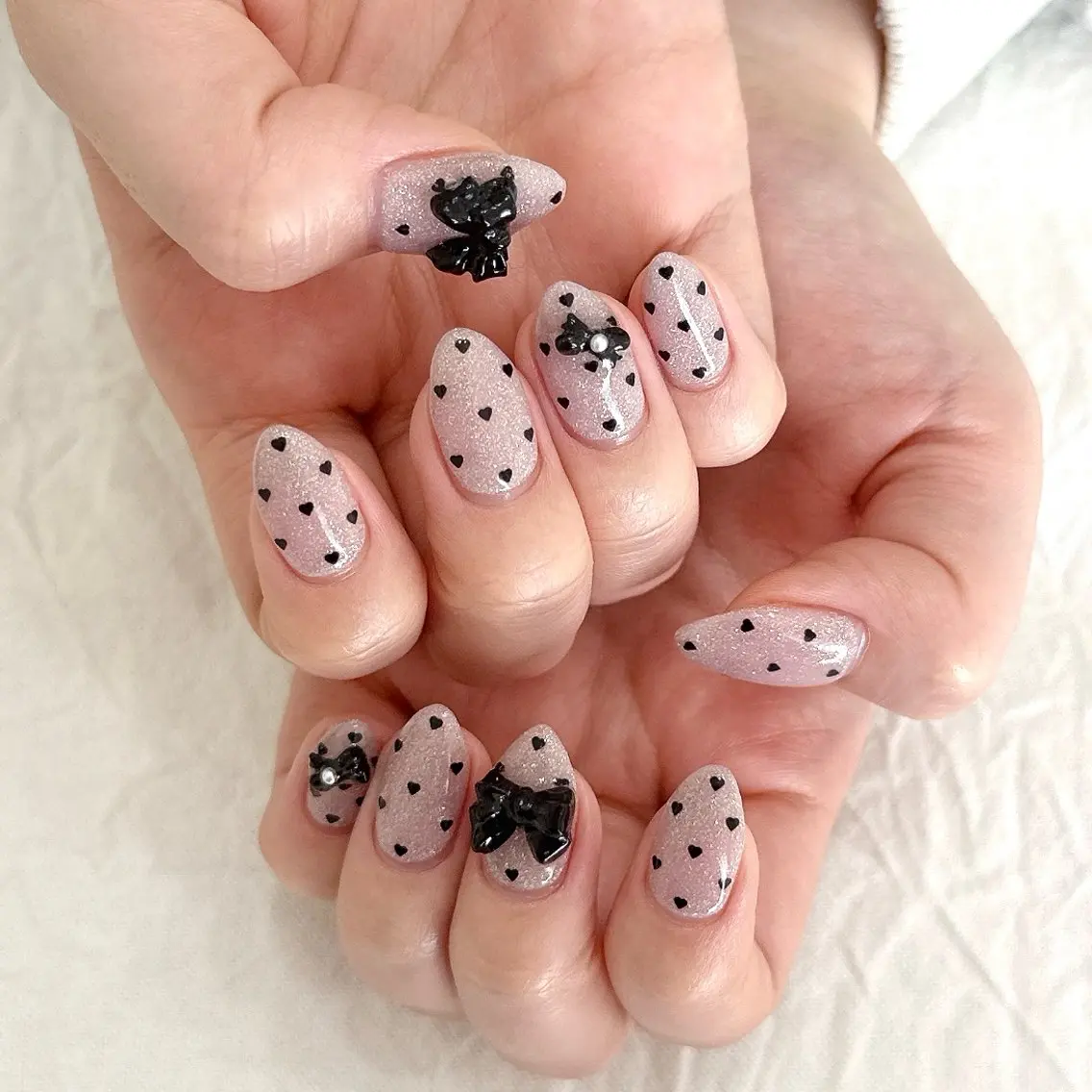ネイル ラメ(グリッター) ワンカラーネイル ピンク ワンホンネイル ハンドネイル peaberry nailのネイルデザイン