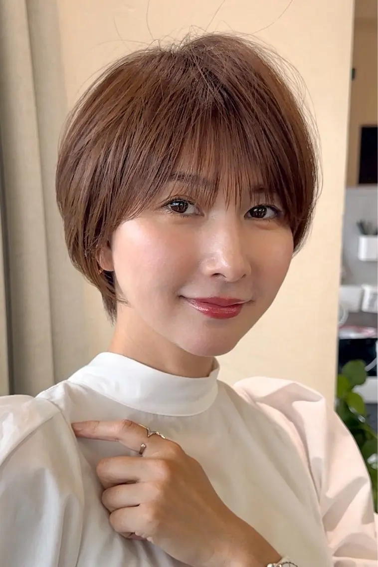 ショート 結べるレイヤーカット /カラー/あさかのヘアスタイル