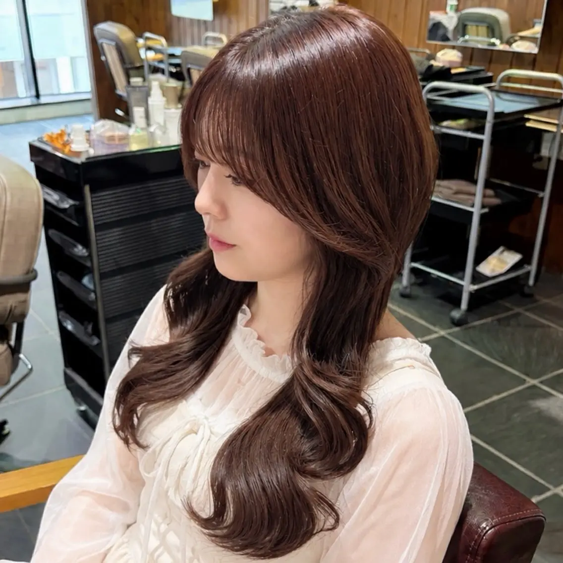 ロング 髪質改善 レイヤーカット トリートメント カット ヘアカラー トリートメント ruen大分駅店/ chitoseのヘアスタイル