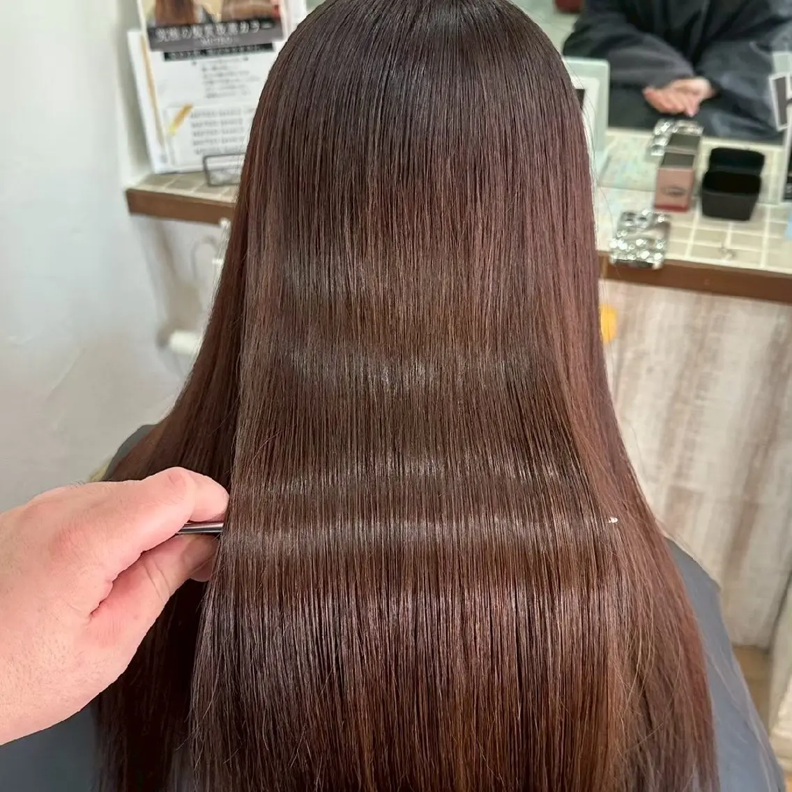 ロング カラー 縮毛矯正/ワンカラー モデル募集🫧羽夏のヘアスタイル