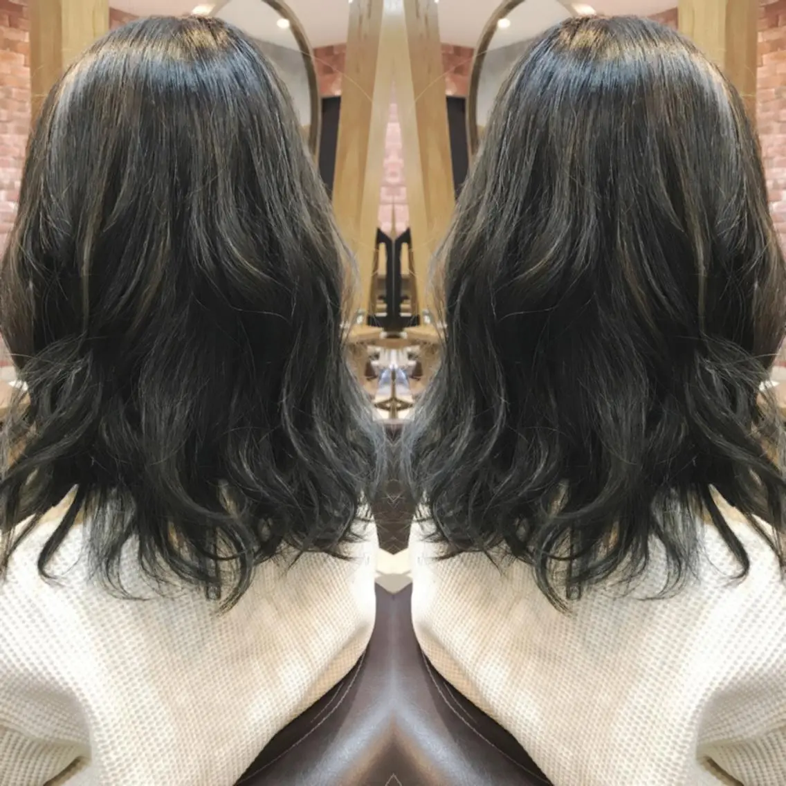 ミディアム カラー ヘアカラー 重政 和樹のヘアスタイル