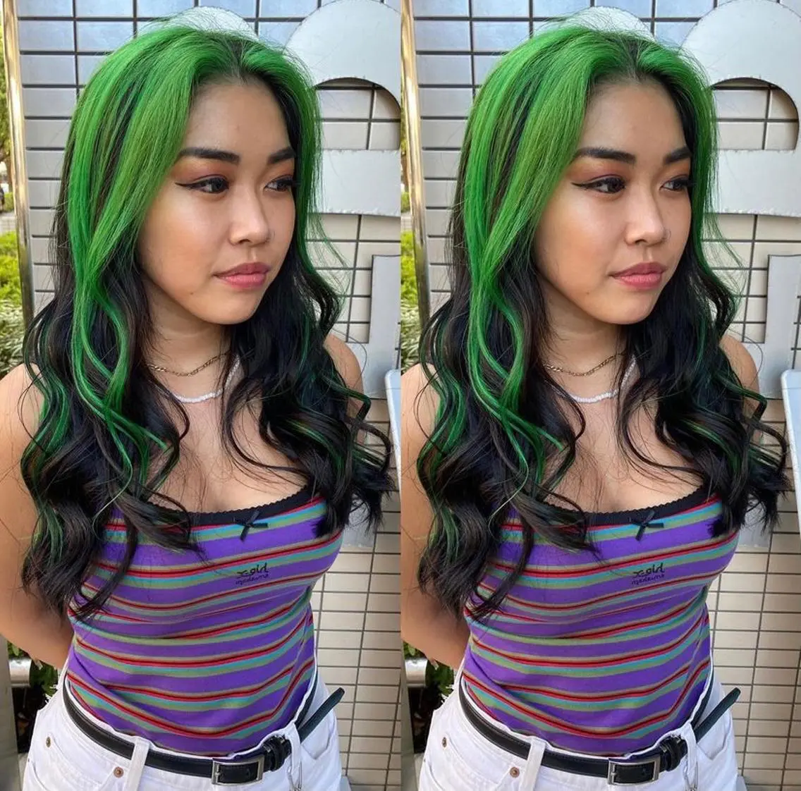 ロング カラー バレイヤージュ ブリーチ ブロンド ダブルカラー イヤリングカラー ヘアカラー モモカ/ハイトーン /バレイヤージュのヘアスタイル