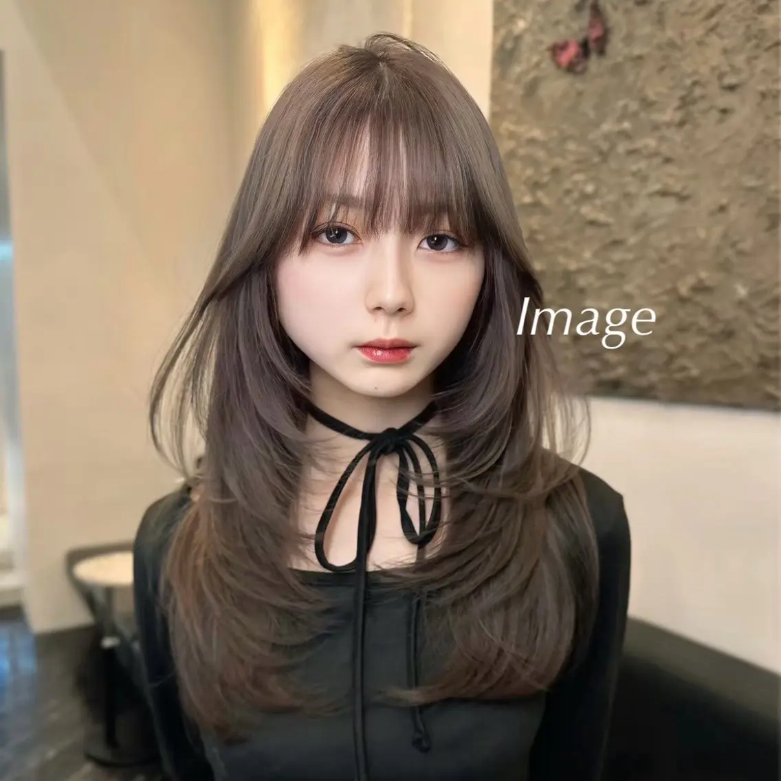 ロング 顔周りカット 韓国風ヘア レイヤーカット カット ヘアカラー トリートメント ワンホンヘア/ レイヤー/Kaitoのヘアスタイル