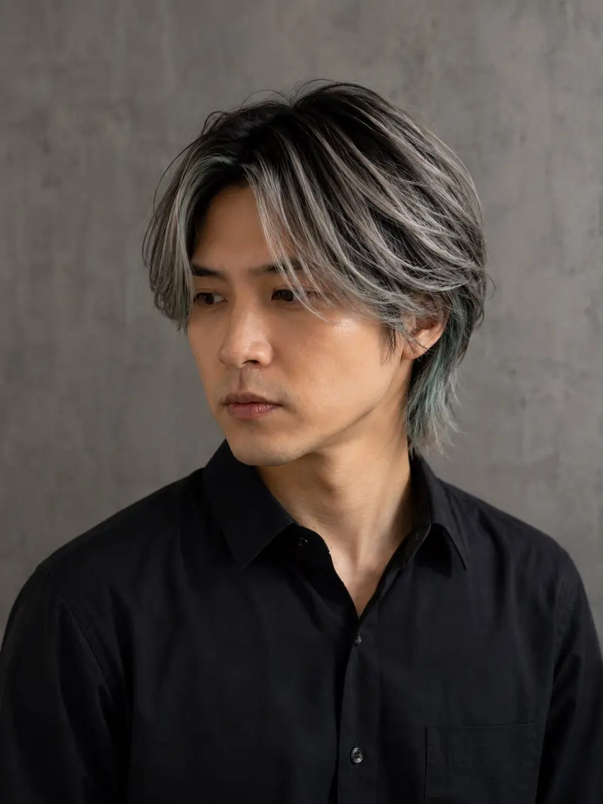 ミディアム カラー メンズ カット ヘアカラー メンズカラー支持率 No.1【心斎橋】のヘアスタイル