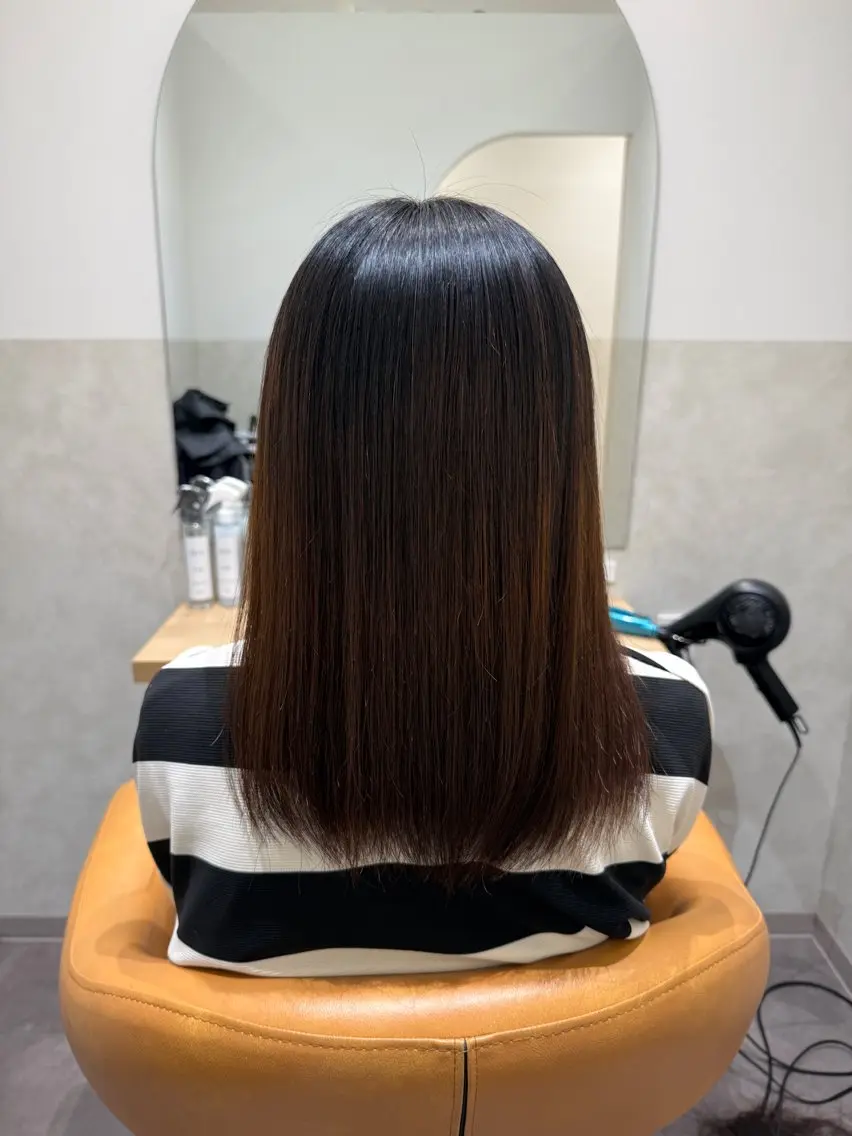 セミロング セミロングパーマ 髪質改善 縮毛矯正 トリートメント 阿部 祥大のヘアスタイル