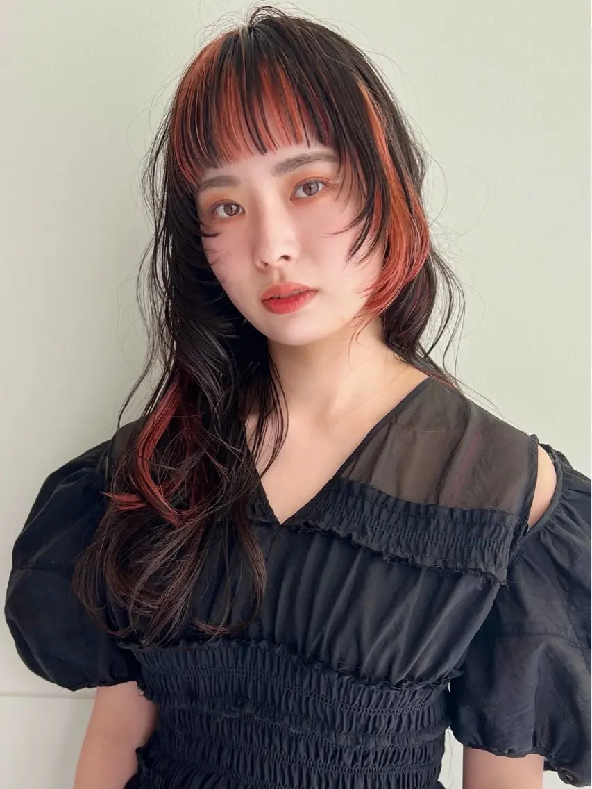 ロング カラー 透明感カラー デザインカラー カット ヘアカラー トリートメント レイヤー/縮毛矯正/ 暖色/mao🎀のヘアスタイル