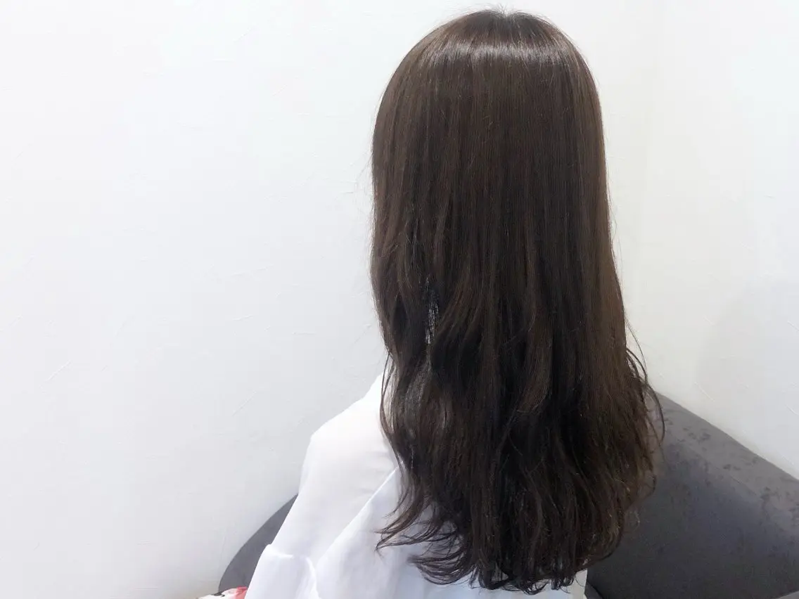 ロング カット ヘアカラー 骨格/顔型/診断/ 伏見/飯味 華菜のヘアスタイル