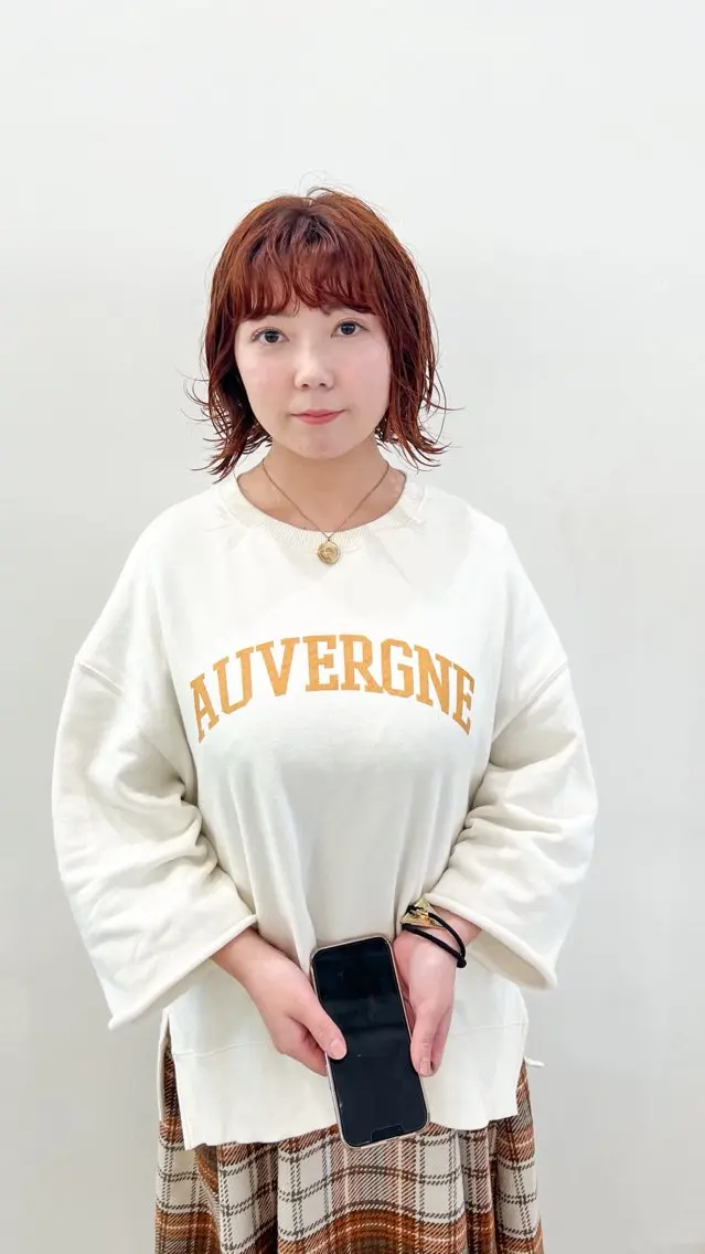 ミディアム カット パーマ つくばUtooe's 副店長 寺沢颯のヘアスタイル