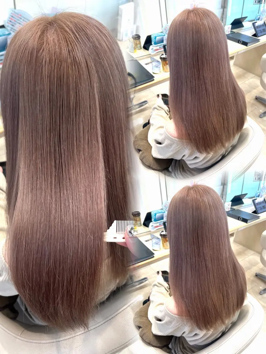 セミロング カラー カット ヘアカラー トリートメント 暖色/ブリーチカラー 🎀 M i k uのヘアスタイル