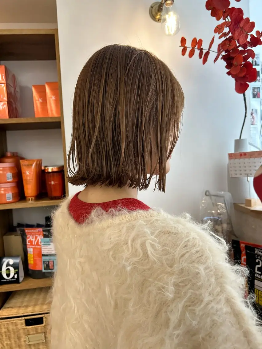 ミディアム カラー ヘアアレンジ 縮毛矯正 ボブ/レイヤー/表 参道/美容師♡ゆいかのヘアスタイル