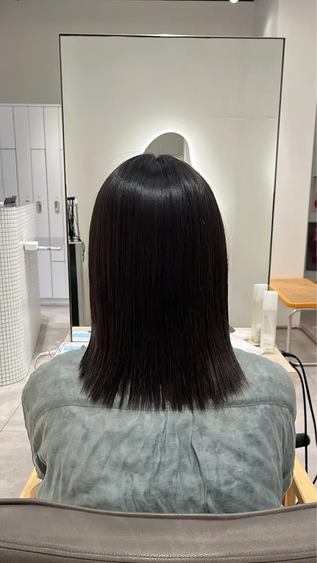 ミディアム パーマ 縮毛矯正 首藤 大翔のヘアスタイル