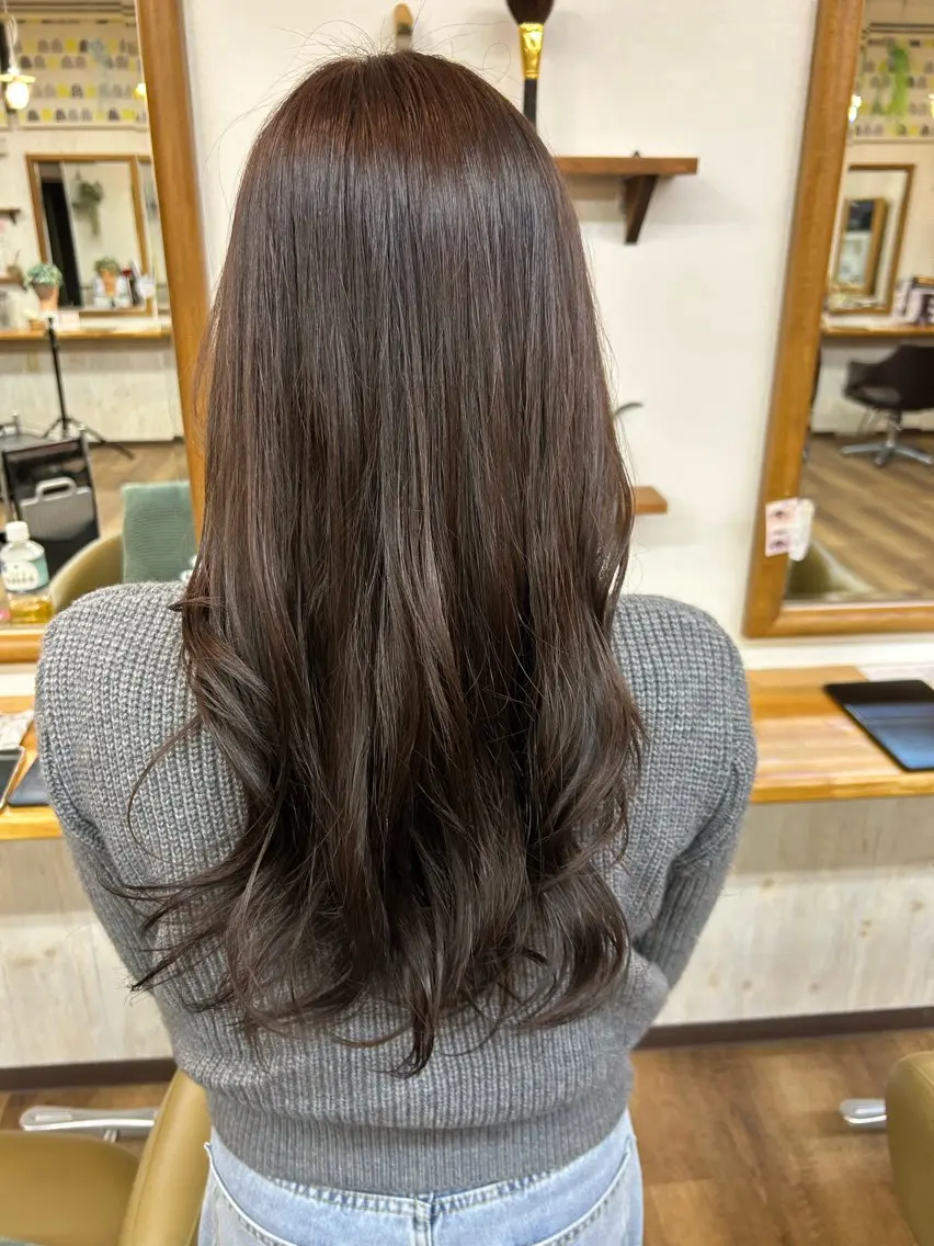 ロング パーマ 韓国風ヘア 大久保 藍梨のヘアスタイル