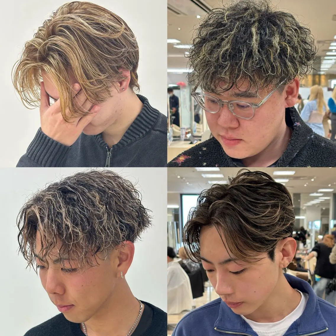 ショート カラー パーマ メンズ カット ヘアカラー パーマ トリートメント 札幌/メンズパーマ/ ハイライト/ユチカのヘアスタイル