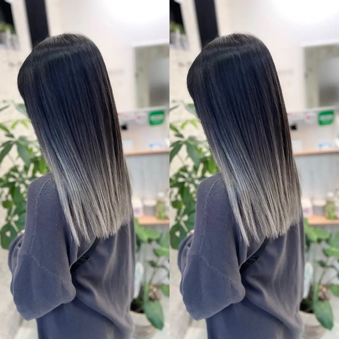 セミロング カット ヘアカラー トリートメント Y Uのヘアスタイル