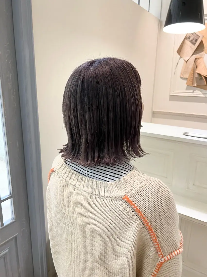 ショート カラー ブリーチ 透明感カラー グレージュ ラベンダーカラー ラベンダーグレージュ 森川 好羽のヘアスタイル