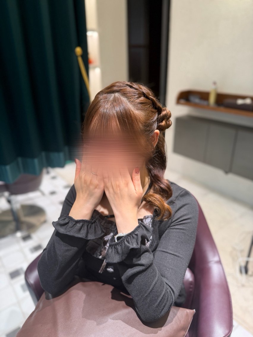 セミロング ヘアアレンジ トリートメント ヘアセット 透明感/アレンジ /みなみ/銀座🤍のヘアスタイル