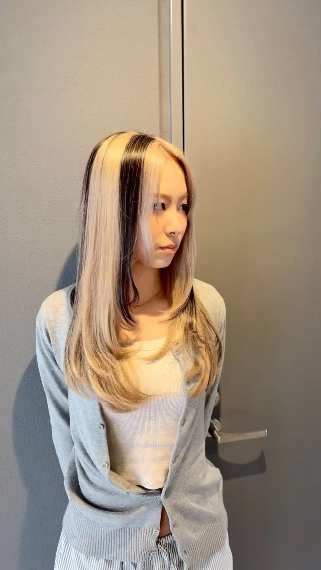 ロング カラー ブリーチ ダブルカラー プルエクステ Ryoyaのヘアスタイル