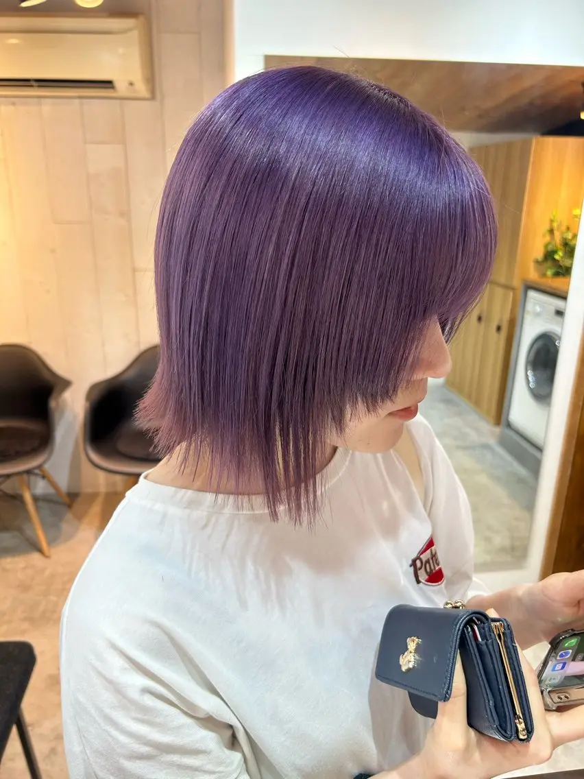 ミディアム カラー メンズ ラベンダーカラー カット ヘアカラー トリートメント 🧸艶々韓国ヘア 🧁mizunaのヘアスタイル