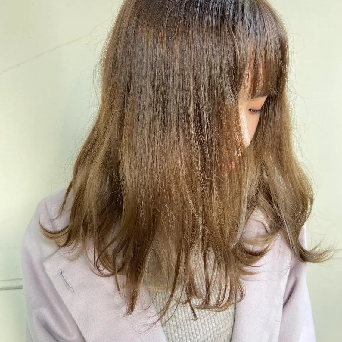 セミロング カラー カット ヘアカラー トリートメント ハイトーン/小顔 カット/Ayumuのヘアスタイル
