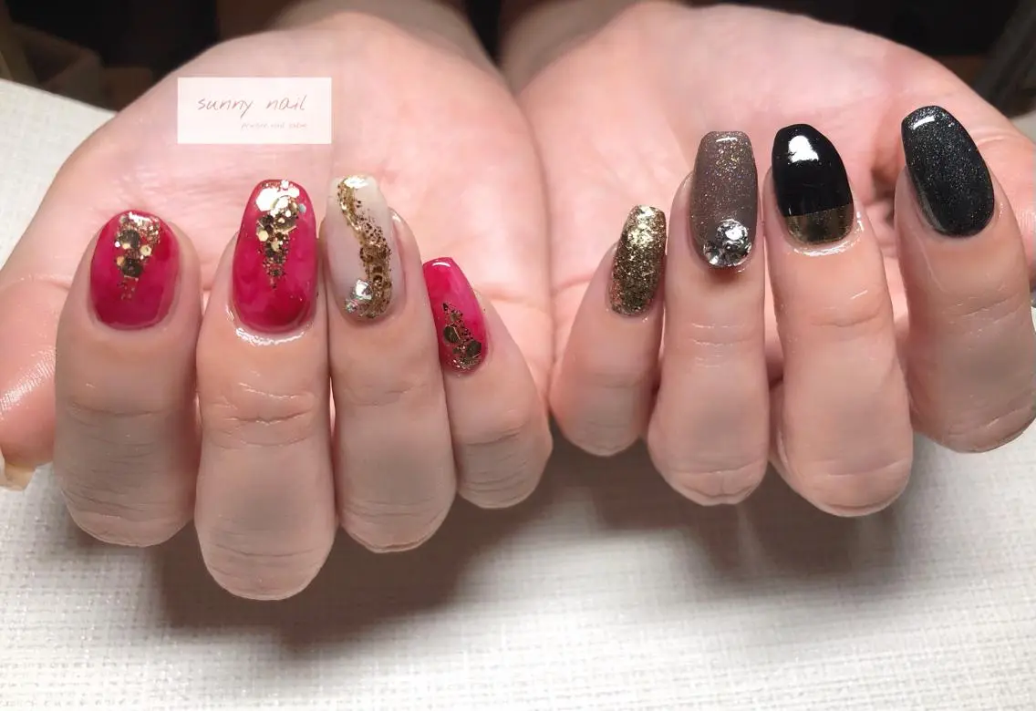 ネイル アートネイル ブラウン ジェルネイル ミラーネイル ニュアンスネイル sunny nailのネイルデザイン