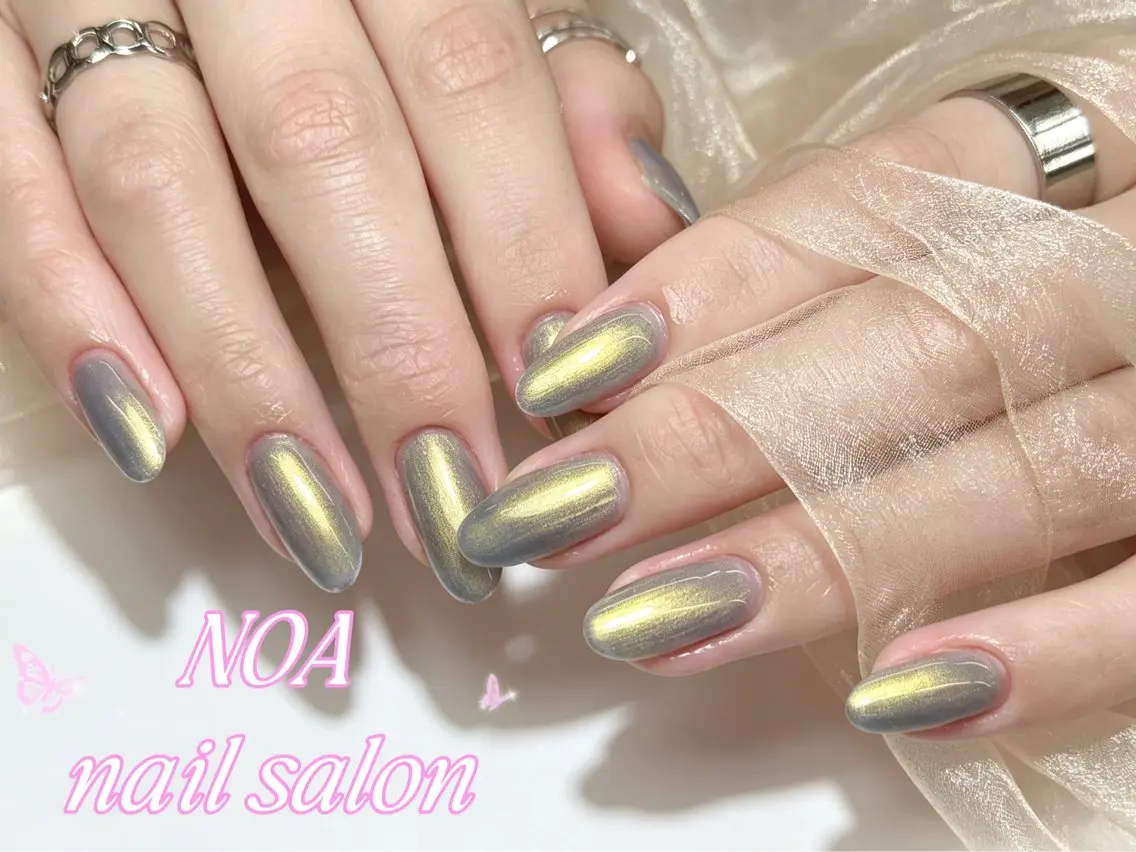 ロング 韓国風ヘア ハンドネイル Noa Nail みつきのネイルデザイン