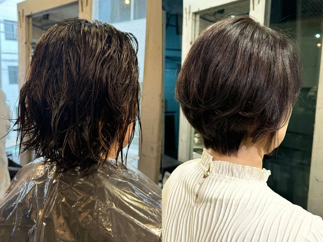 ショート ブリーチカラー/ブロ ンドレイヤーカットのヘアスタイル