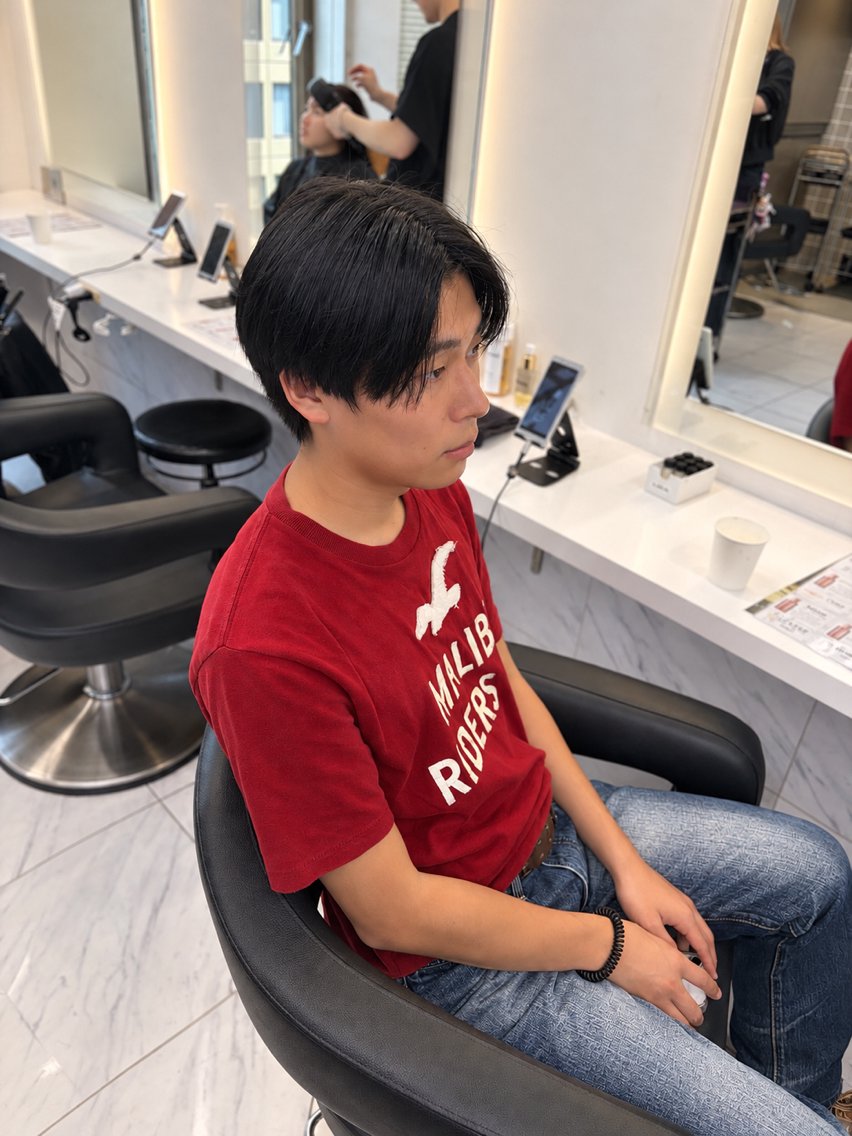 カラー メンズ ヘアカラー トリートメント ヘッドスパ ヘアセット 楽人🥨ミルクティー /縮毛🥨のヘアスタイル