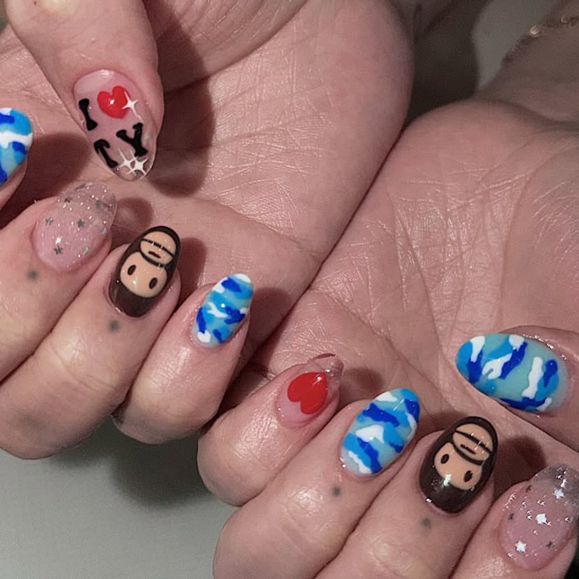 ネイル アートネイル フレンチネイル ジェルネイル キラキラネイル 韓国ネイル ハンドネイル ICE Nailsのネイルデザイン