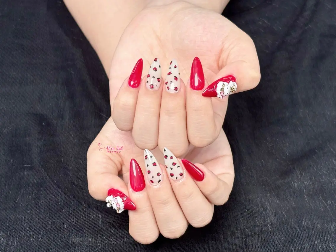 ネイル 桜ネイル 長さ出し フラワーネイル フレンチネイル ジェルネイル ハンドネイル ACon NailSalonのネイルデザイン
