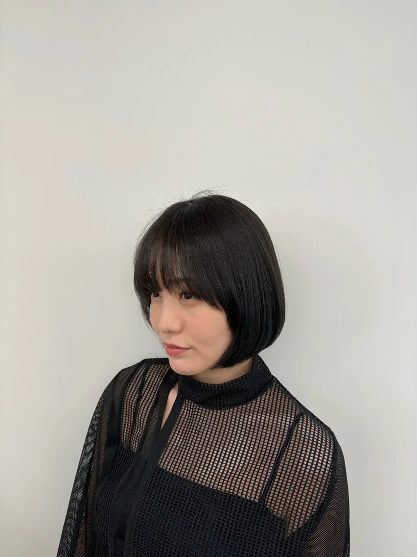 ショート ボブ 顔まわりレイヤー レイヤーカット ボブショート/岩崎 明生のヘアスタイル
