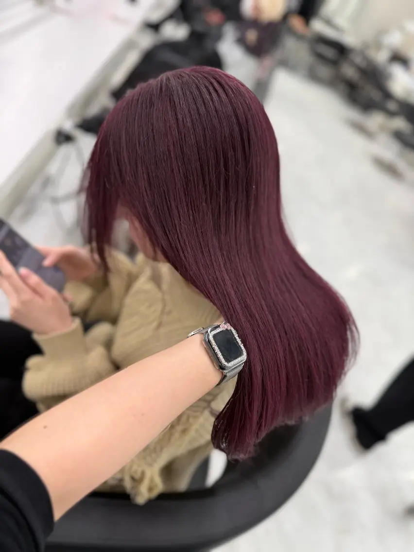 ロング カラー ラベンダーカラー ラベンダー💜 グレージュ🩶のヘアスタイル