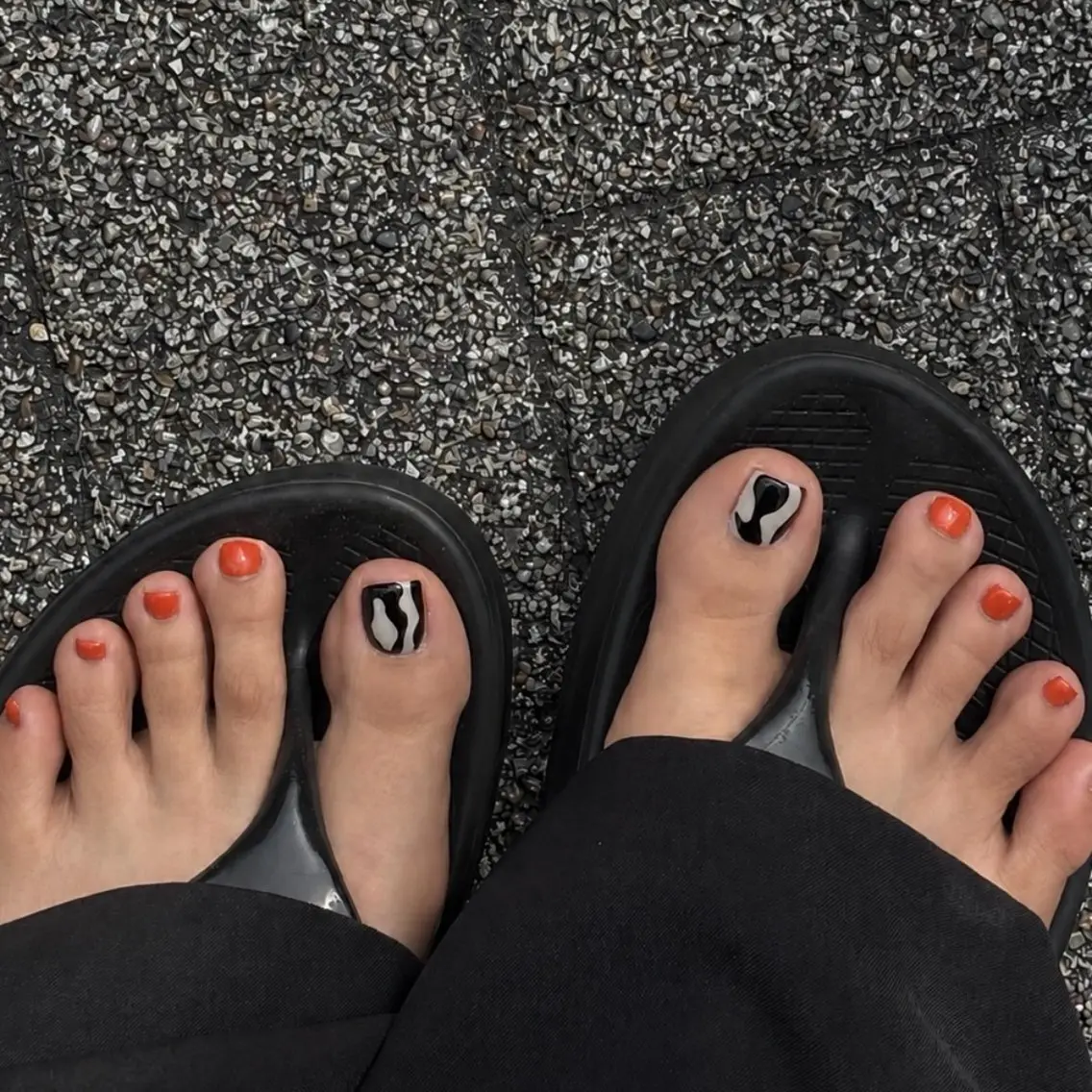 ネイル フットネイル ニュアンスネイル オレンジ 夏ネイル フットネイル Bianca名駅店 安田のネイルデザイン