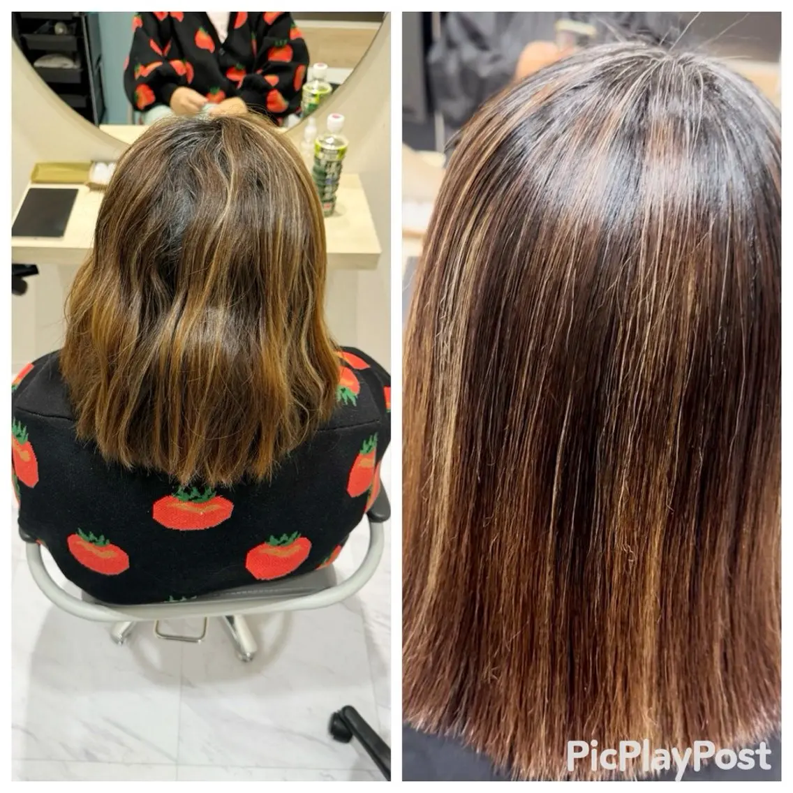 ミディアム ハイライト カット 縮毛矯正 トリートメント 丹野 圭太のヘアスタイル