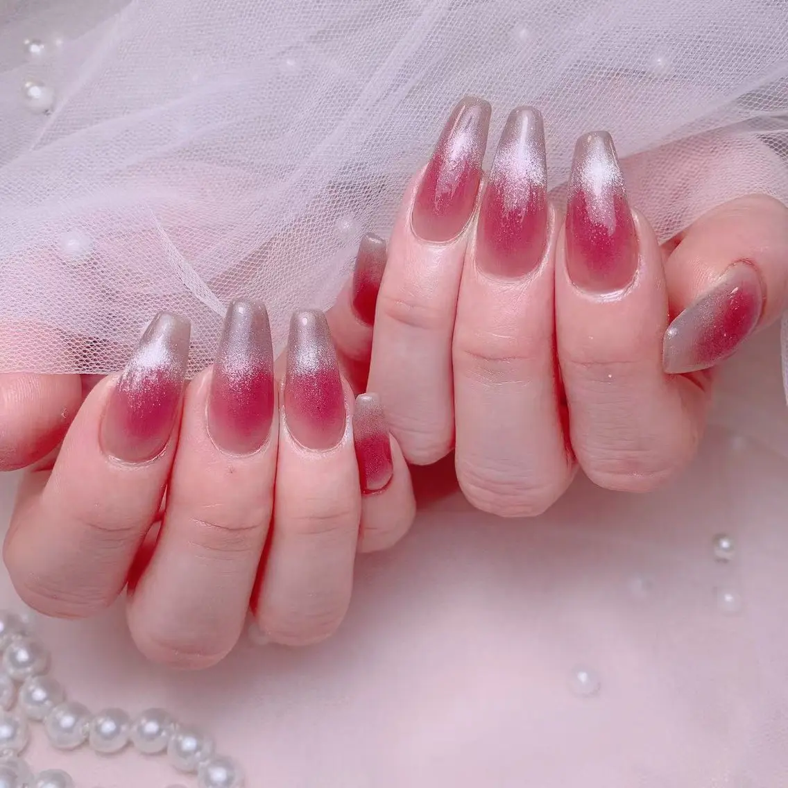 ネイル 長さ出し マグネットネイル Amina nail salonのネイルデザイン
