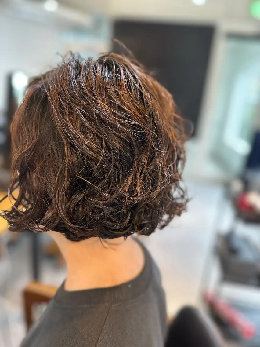 ショート パーマ ヘアアレンジ マンツーマンサロン 髪質改善⭐︎代官山のヘアスタイル