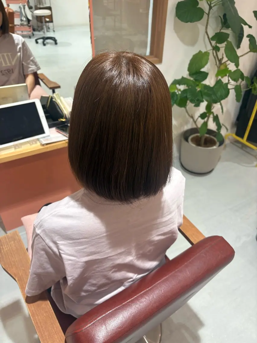 カラー ブリーチ ブリーチなしカラー TAMAMI カラーモデル募集中のヘアスタイル