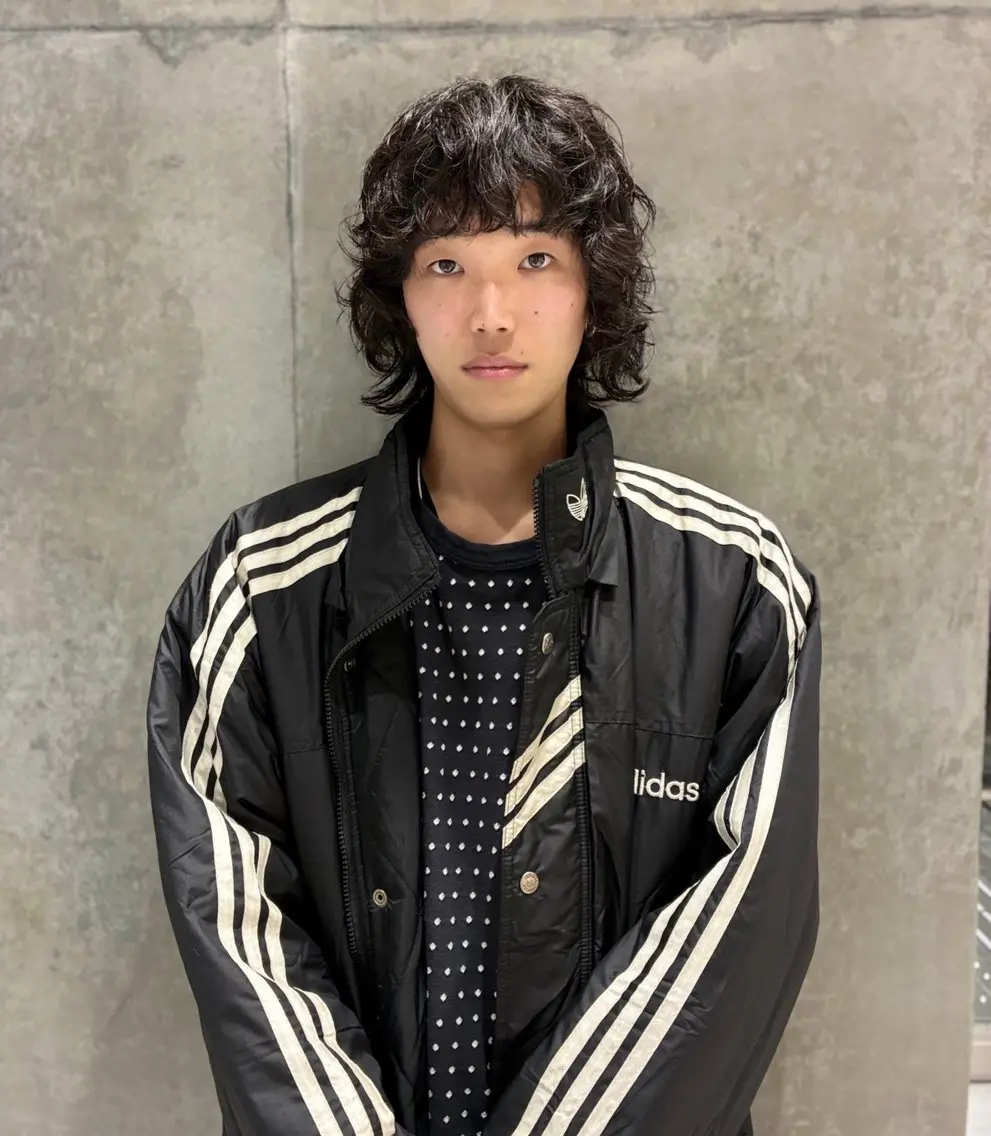 ミディアム パーマ メンズ カット パーマ 篠江 廉のヘアスタイル