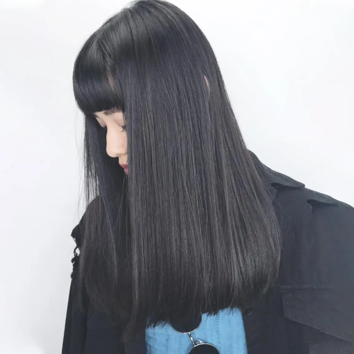 ロング カラー パーマ ヘアアレンジ アッシュ 黒髪 カット 縮毛矯正 トリートメント ITbyALBUM 中野店のヘアスタイル