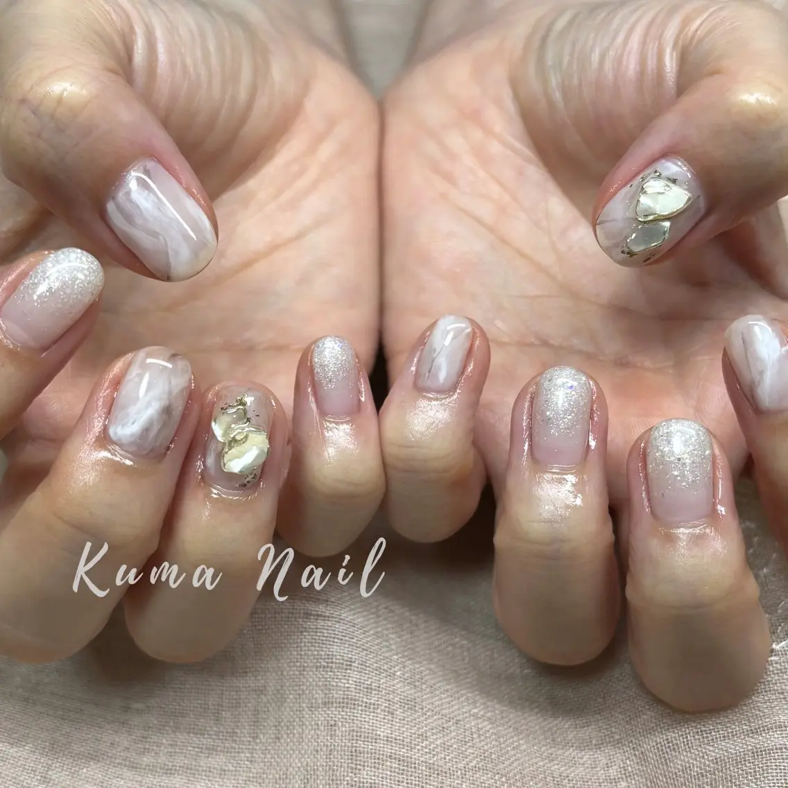 カラー ハンドネイル 藤が丘ネイル Kuma Nailのネイルデザイン