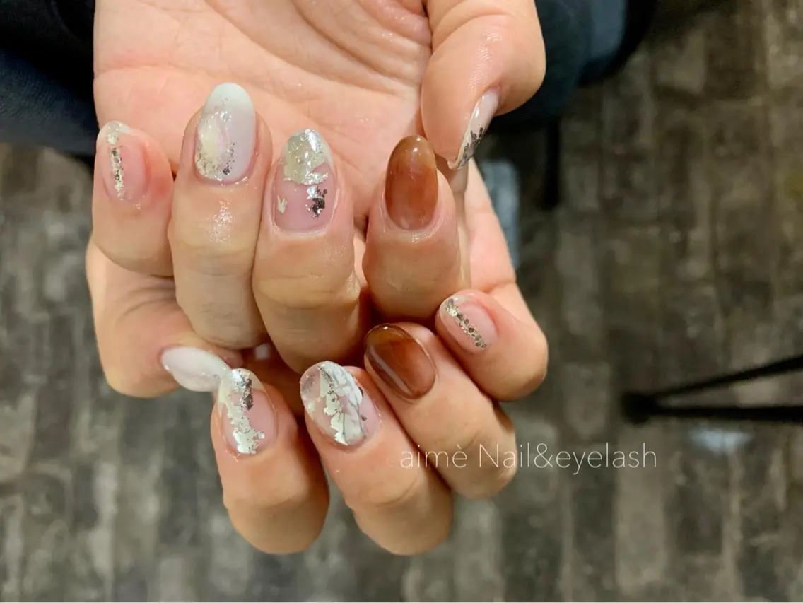 ネイル ニュアンスネイル aime 中崎町のネイルデザイン
