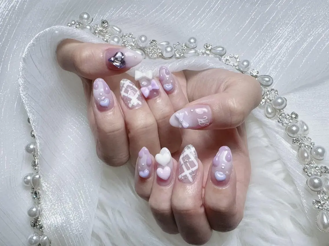 ネイル 成人式 ジェルネイル マグネットネイル 大理石ネイル(マーブル) 持ち込み ハンドネイル k.bi nailsalonのネイルデザイン