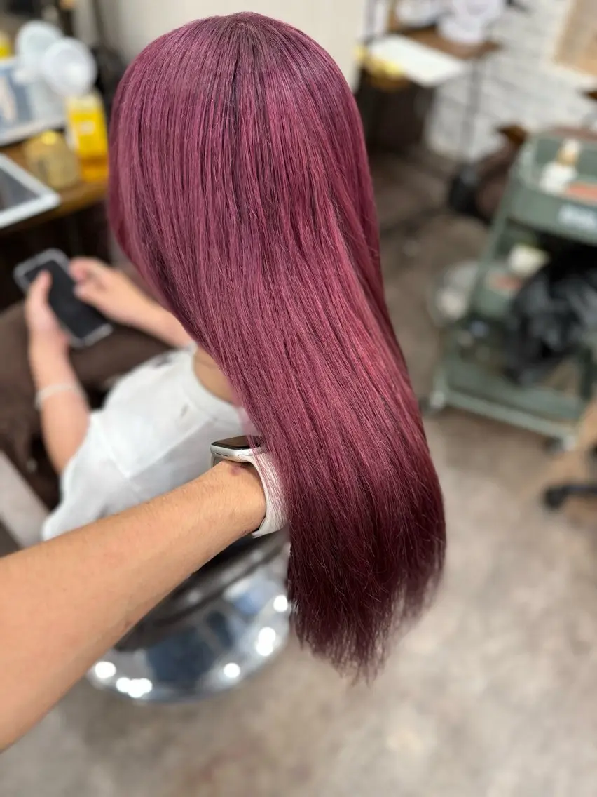 ロング カラー カット ヘアカラー トリートメント 艶カラー✨️派手髪 🦄renのヘアスタイル
