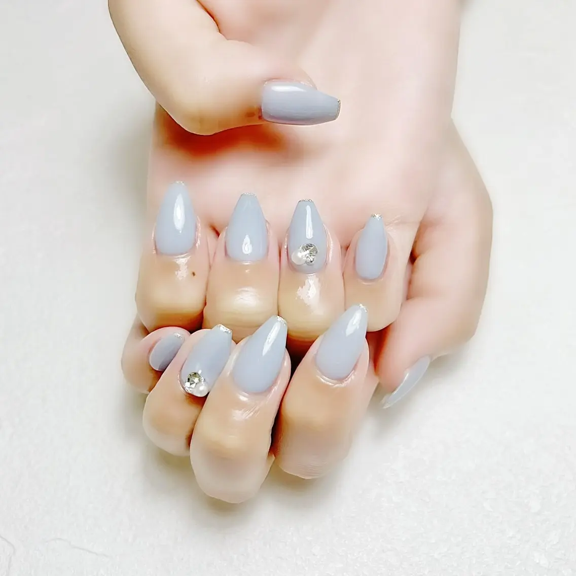 ネイル アートネイル ラメ(グリッター) オフィスネイル ワンカラーネイル rouse nail RISATOのネイルデザイン