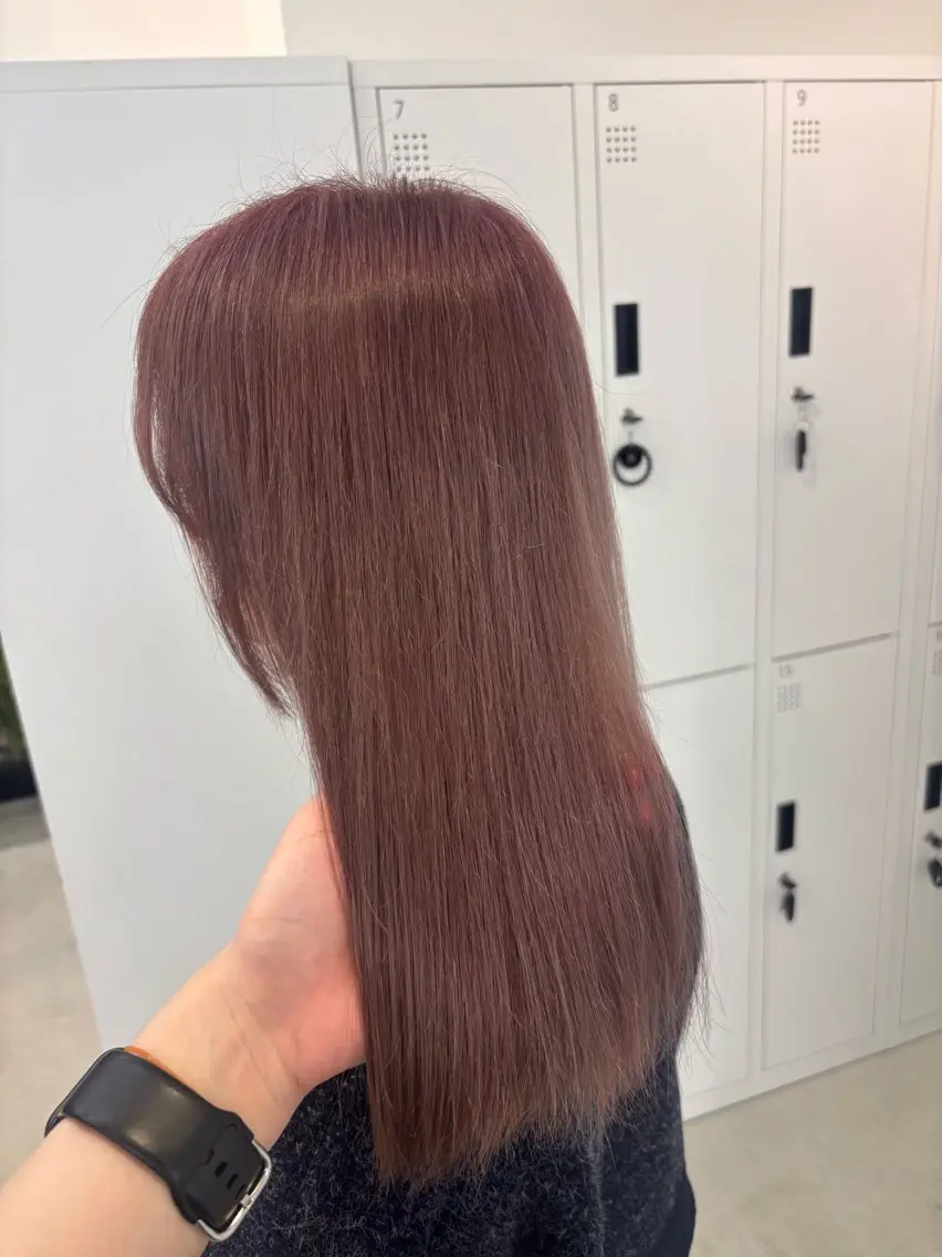カラー ブリーチ 透明感カラー ラベンダーカラー ラベンダーピンク ピンクカラー すが みさとのヘアスタイル