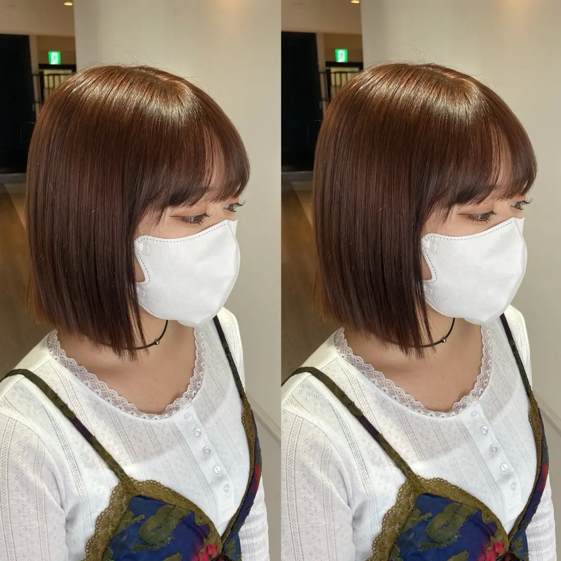 ショート カラー ダブルカラー ボブ み うのヘアスタイル