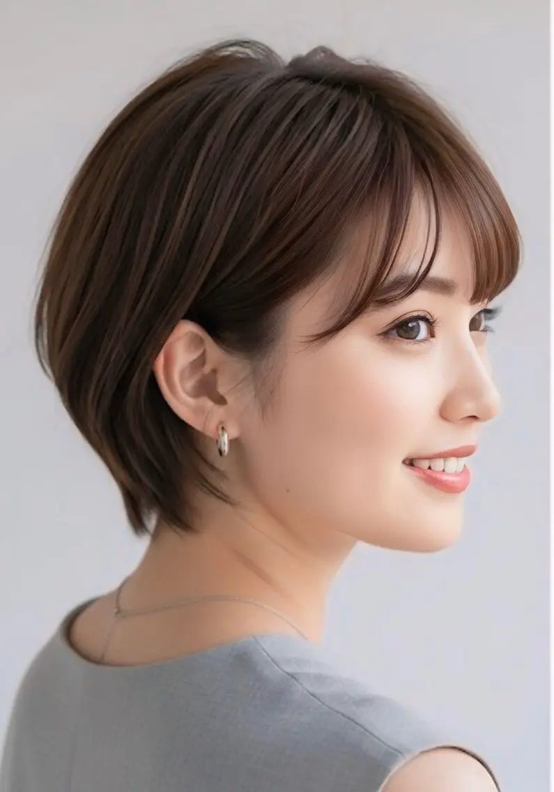 ショート 似合わせカット ショートヘア レイヤー/ショート/ 透明感/銀座/れんのヘアスタイル