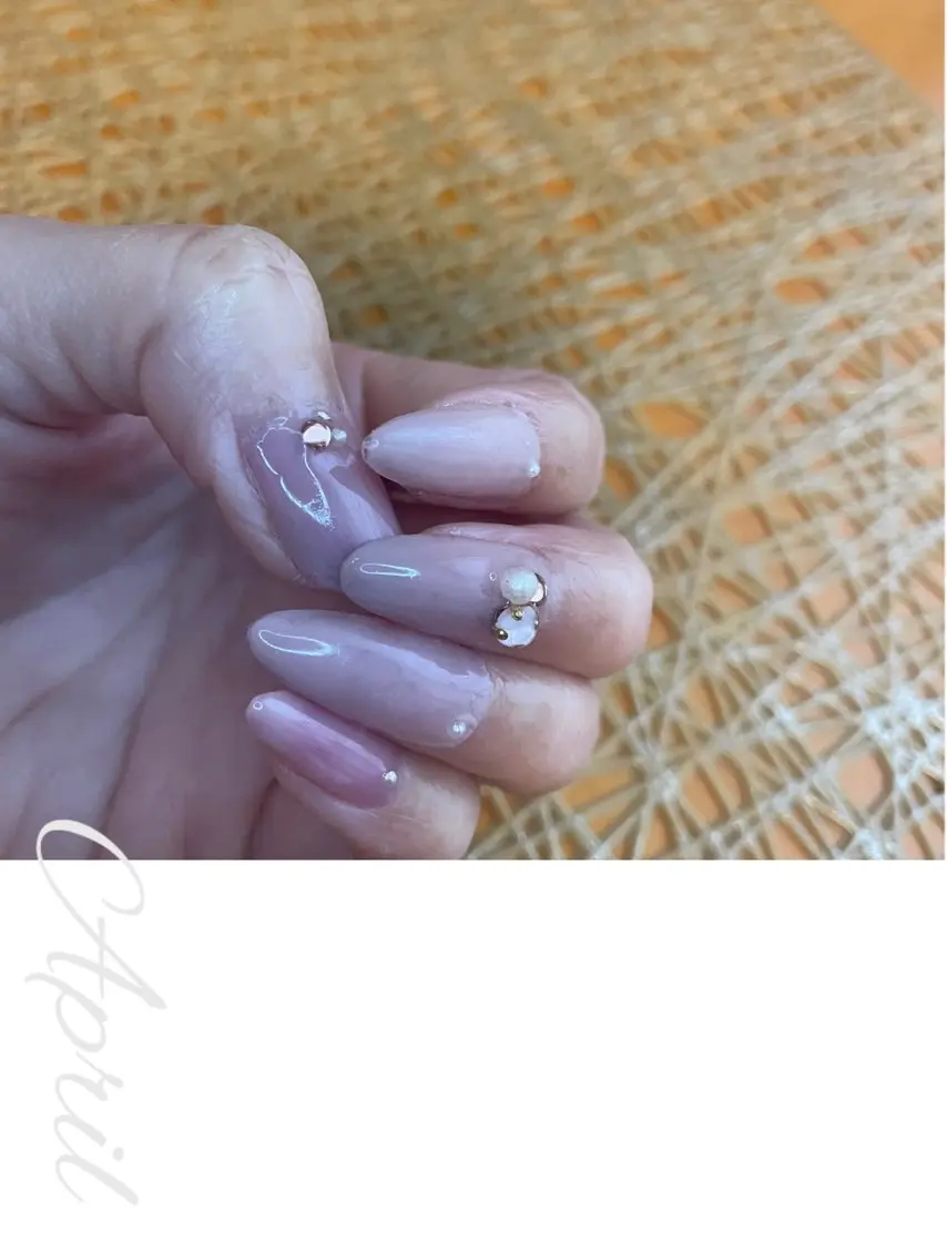 ネイル ジェルネイル オフィスネイル ピンク シンプルネイル NAIL★M 真紀のネイルデザイン
